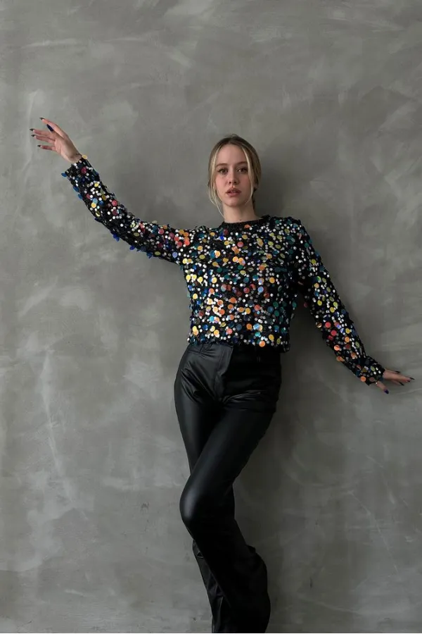 Sequin Palette Disco Wholesale Blouse - Sequined | TOPSHOW | F1592