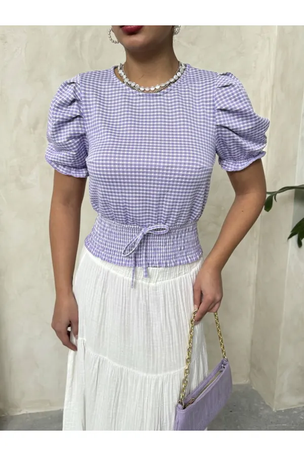 Topshow Lilac Waist Gipeli Pitikareli Wholesale Blouse