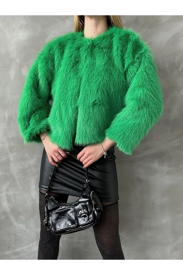 Suni Kürk Toptan Ceket - Zümrüt | TOPSHOW | F1615