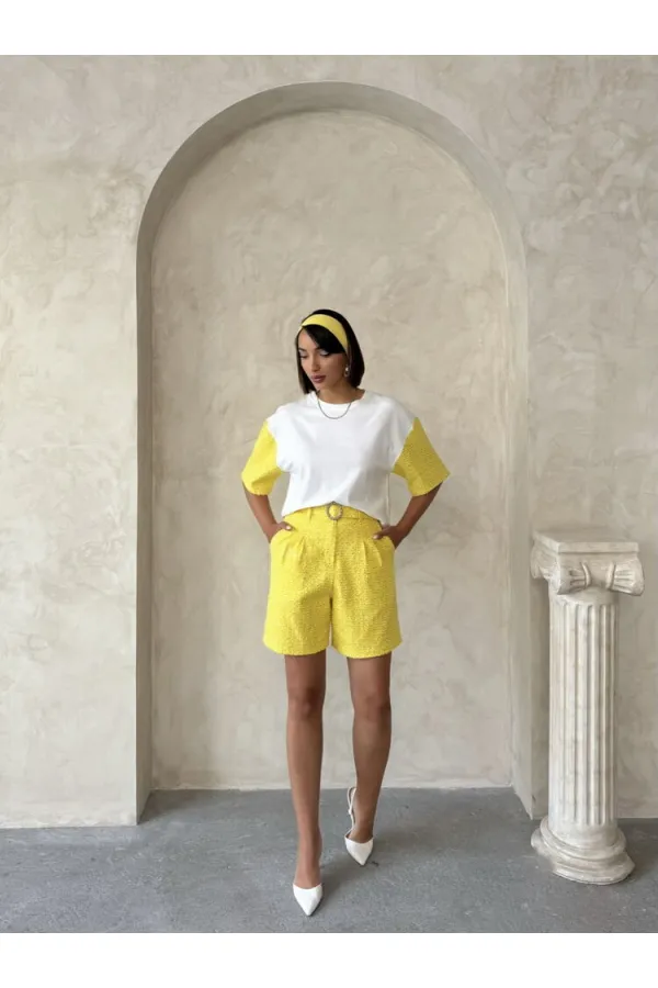 Short à manches longues en gros - Jaune | Topshow