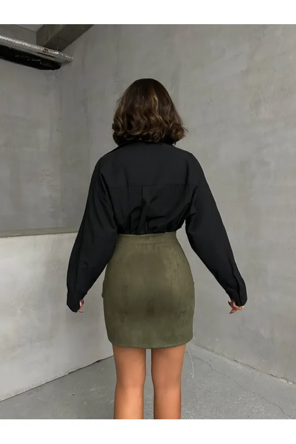 Wholesale Skirt with Pockets - Khaki | TOPSHOW | F1572