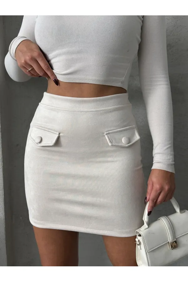 Wholesale Skirt with Pockets - Stone | TOPSHOW | F1572