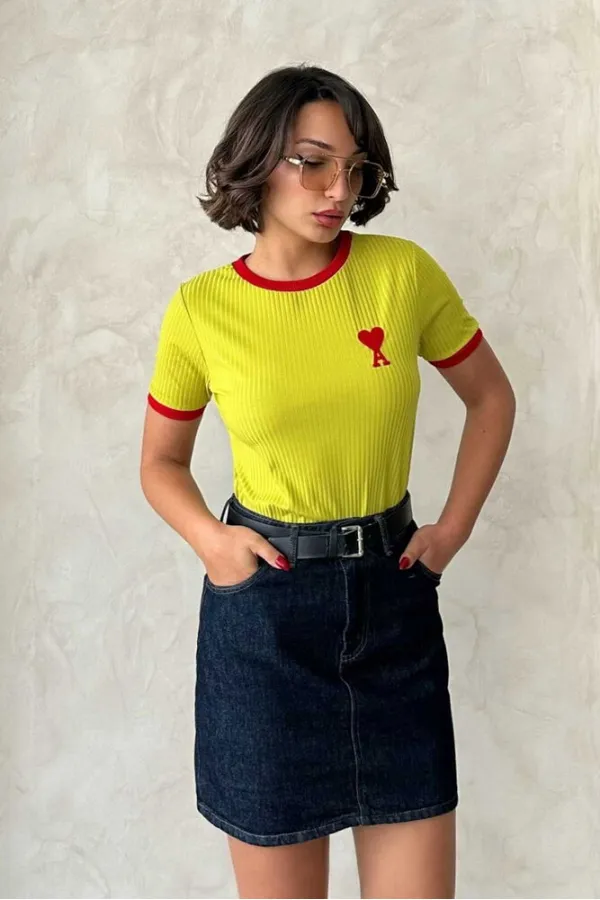 Topshow Peanut Red Embroidered Wholesale T-Shirt