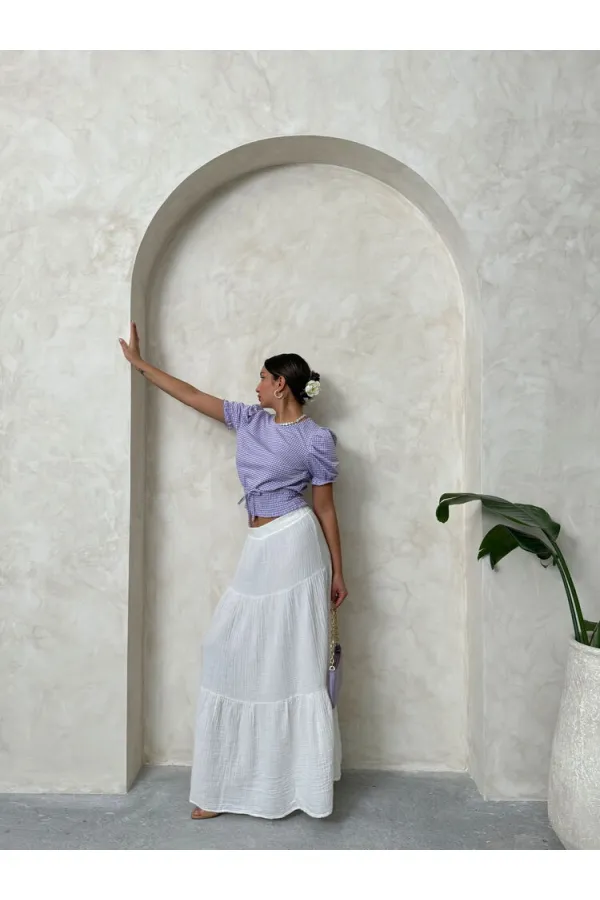 Topshow Lilac Waist Gipeli Pitikareli Wholesale Blouse