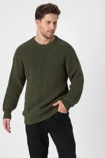 Pull col rond en maille vert pour homme (TRZ050) Pull col rond en maille vert pour homme (TRZ050)