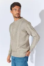 Men's Mink Crew Neck Hair Knit Sweater