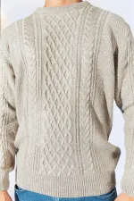 Men's Mink Crew Neck Hair Knit Sweater