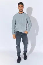 Pull ras du cou gris pour homme (TRZ050) Pull ras du cou gris pour homme (TRZ050)