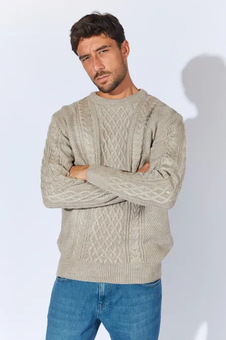 Men's Mink Crew Neck Hair Knit Sweater Men's Mink Crew Neck Hair Knit Sweater
