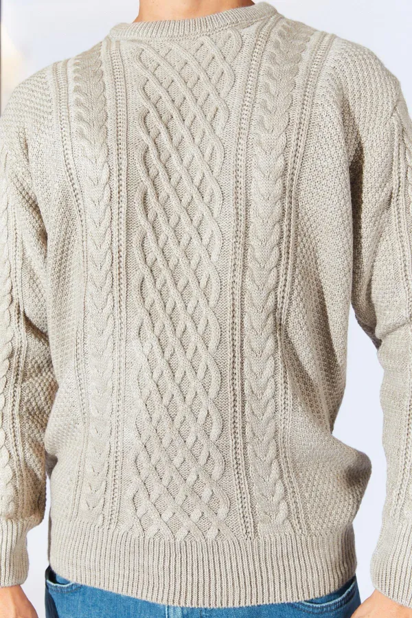 Men's Mink Crew Neck Hair Knit Sweater