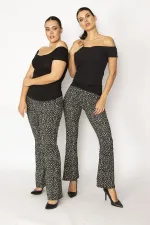 KADIN SİYAH KORSAJLI   GENİŞ PAÇA HAMİLE PANTOLON