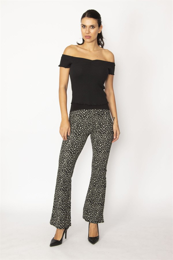 KADIN SİYAH KORSAJLI   GENİŞ PAÇA HAMİLE PANTOLON