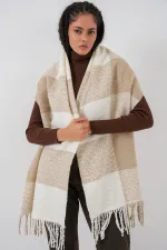 Écharpe-châle épaisse et douce au toucher pour femme 15951 - Vison Écharpe-châle épaisse et douce au toucher pour femme 15951 - Vison