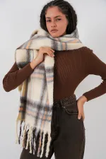 Écharpe-châle épaisse et douce pour femme 15951 - Beige clair Écharpe-châle épaisse et douce pour femme 15951 - Beige clair