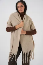 Écharpe châle épaisse et douce pour femme 15951 - Beige clair Écharpe châle épaisse et douce pour femme 15951 - Beige clair
