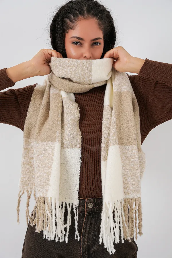 Écharpe-châle épaisse et douce au toucher pour femme 15951 - Vison Écharpe-châle épaisse et douce au toucher pour femme 15951 - Vison