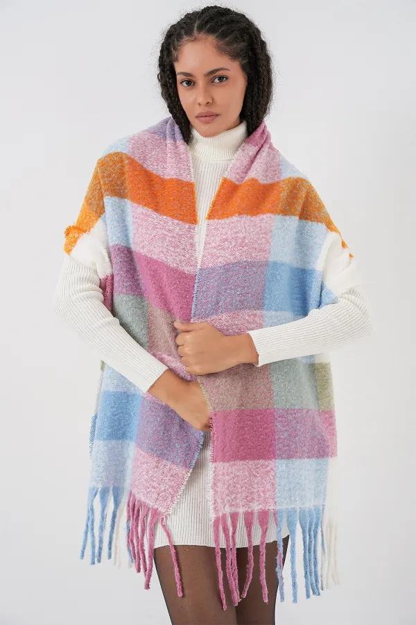 Écharpe-châle épaisse et douce pour femme 15951 - Poudre Écharpe-châle épaisse et douce pour femme 15951 - Poudre