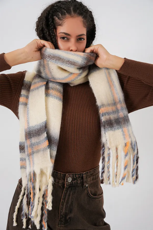 Écharpe-châle épaisse et douce pour femme 15951 - Beige clair Écharpe-châle épaisse et douce pour femme 15951 - Beige clair