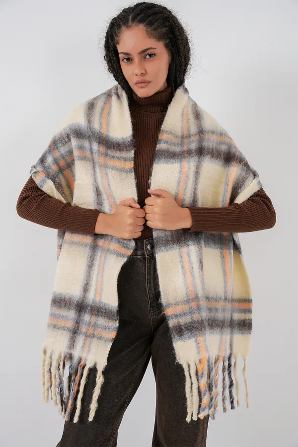 Écharpe-châle épaisse et douce pour femme 15951 - Beige clair Écharpe-châle épaisse et douce pour femme 15951 - Beige clair