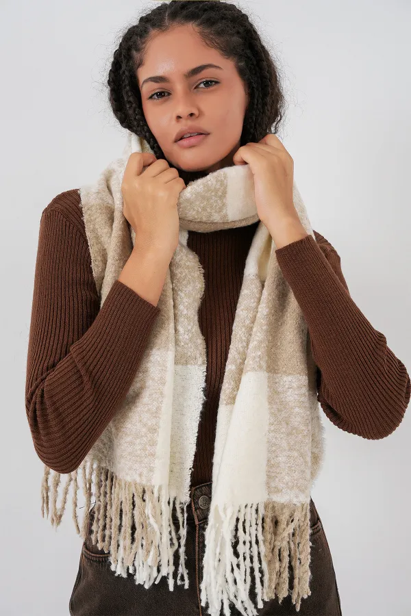 Écharpe-châle épaisse et douce au toucher pour femme 15951 - Vison Écharpe-châle épaisse et douce au toucher pour femme 15951 - Vison