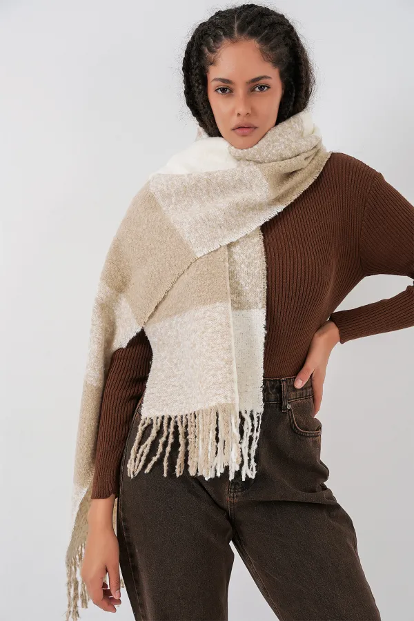 Écharpe-châle épaisse et douce au toucher pour femme 15951 - Vison Écharpe-châle épaisse et douce au toucher pour femme 15951 - Vison