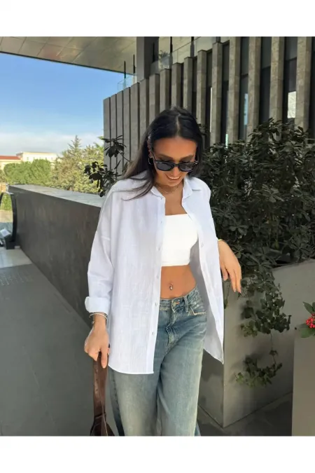 Keten salaş gömlek