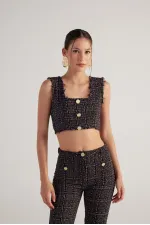 Tweed Büstiyer Siyah