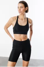 Hafif Destekli Sırt Detaylı Kaplı Spor Sütyeni ÇAPRAZ-ATLET