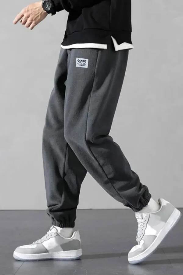 STORE Pantalon de survêtement oversize en tissu polaire pour homme