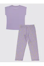 Girls Pajama Set 6-9 Years Old Digital Lavender - Package Girls Pajama Set 6-9 Years Old Digital Lavender - Package