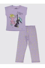 Girls Pajama Set 6-9 Years Old Digital Lavender - Package Girls Pajama Set 6-9 Years Old Digital Lavender - Package