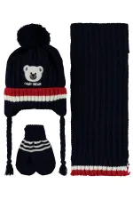 Bebek Atkı Bere Eldiven Setleri 0-24 Ay Lacivert - Paket Bebek Atkı Bere Eldiven Setleri 0-24 Ay Lacivert - Paket