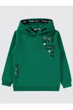 Erkek Çocuk Sweatshirt 6-9 Yaş Çam Yeşili - Paket