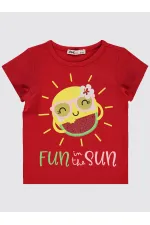 Girl's T-Shirt 2-5 Years Old Red - Package