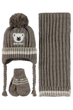 Bebek Atkı Bere Eldiven Setleri 0-24 Ay Vizon - Paket Bebek Atkı Bere Eldiven Setleri 0-24 Ay Vizon - Paket