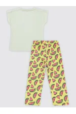 Ensemble pyjama fille 2-5 ans jaune clair - Paquet