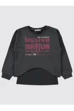Kız Çocuk Sweatshirt 10-13 Yaş Açık Füme - Paket