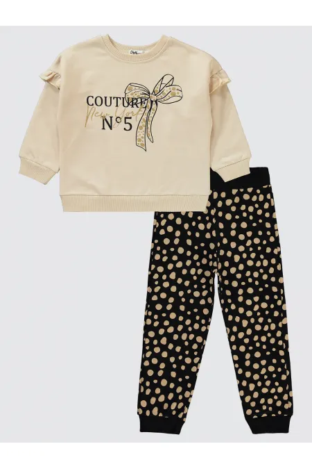 Kız Çocuk Eşofman Takımı 2-5 Yaş Bej - Paket Kız Çocuk Eşofman Takımı 2-5 Yaş Bej - Paket