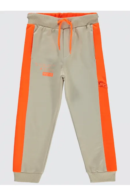 Boys Tracksuit Bottoms 10-13 Years Old Stone Color - Pack