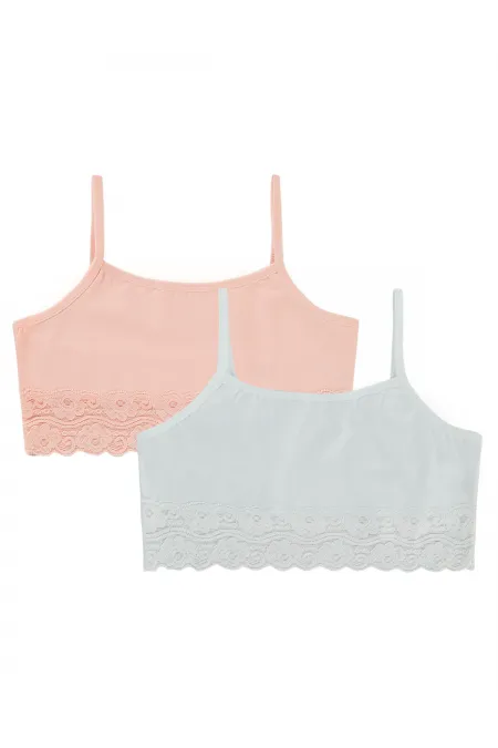 Girl Bustier 10-13 Years White-Salmon - Package Girl Bustier 10-13 Years White-Salmon - Package