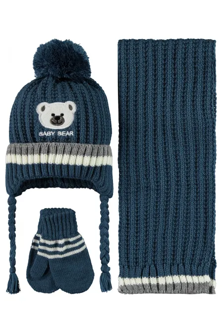 Baby Scarf, Beanie and Glove Sets 0-24 Months Blue - Package Baby Scarf, Beanie and Glove Sets 0-24 Months Blue - Package