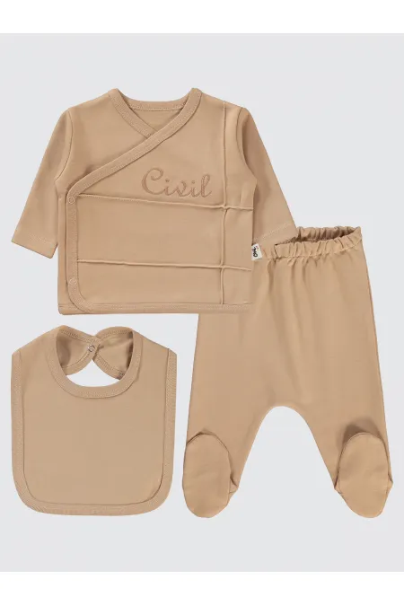 Baby Bodysuit Sets 0-24 Months Beige - Package