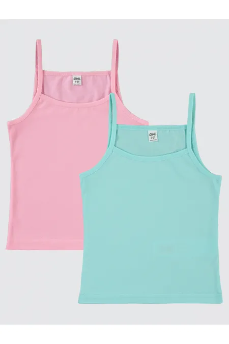 Kız Çocuk Atlet 2-9 Yaş Pembe-Mint - Paket