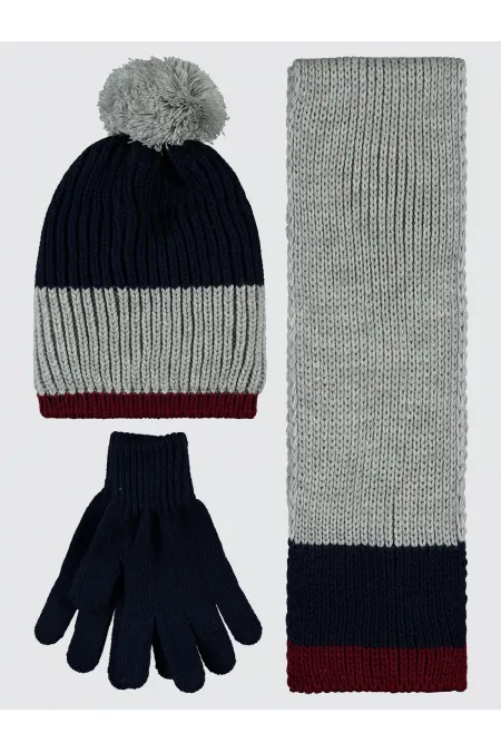 Boys Scarf, Beanie and Glove Sets for 2-5 Years Old Navy Blue - Package Boys Scarf, Beanie and Glove Sets for 2-5 Years Old Navy Blue - Package