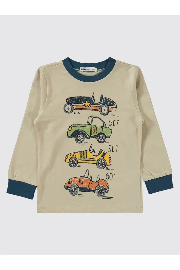 Ensemble pyjama pour garçon de 2 à 5 ans, couleur pétrole - Paquet