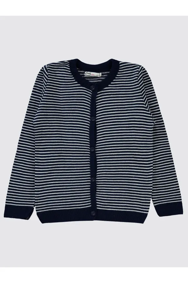 Girl Cardigan 6-9 Years Old Navy Blue - Package Girl Cardigan 6-9 Years Old Navy Blue - Package