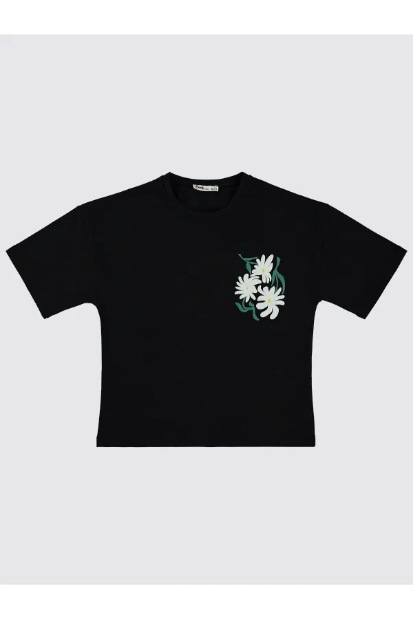 Girls' T-Shirt 10-13 Years Old Black - Pack