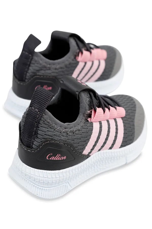 Kız Çocuk Spor Ayakkabı 21-25 Numara Füme-Pembe - Paket