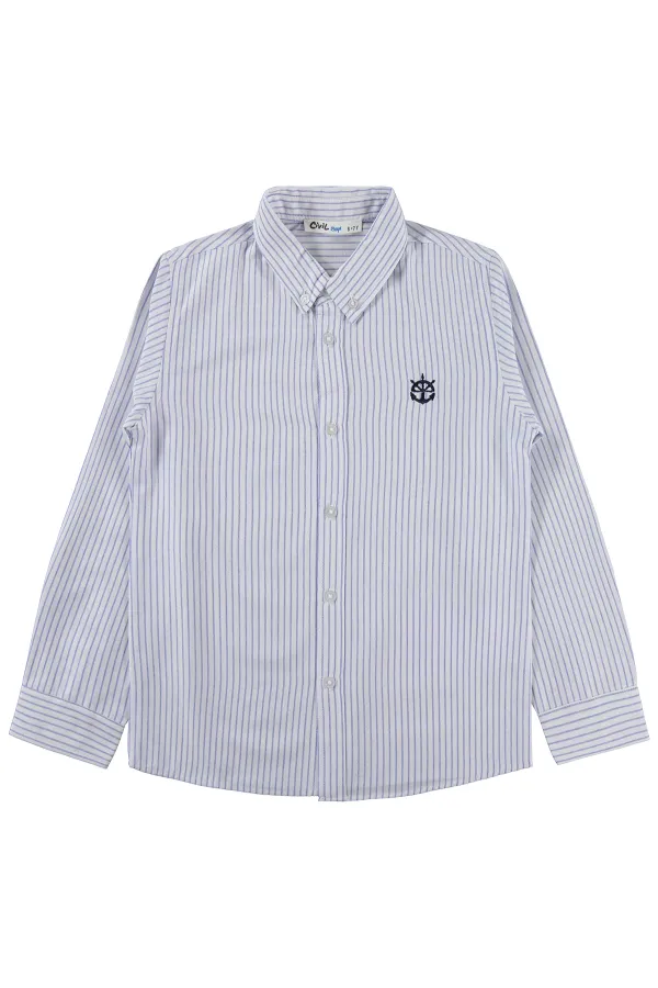 Erkek Çocuk Gömlek 6-9 Yaş Mavi - Paket