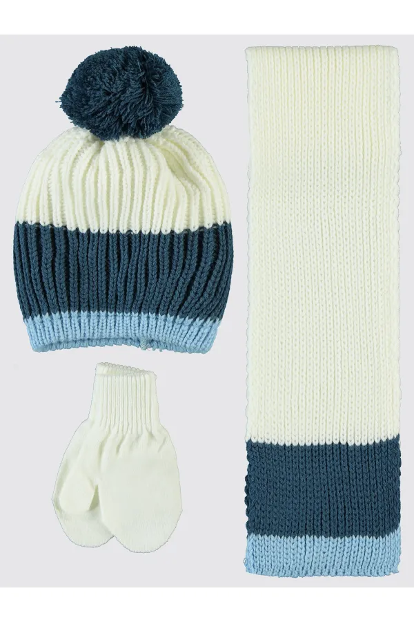Baby Scarf, Beanie and Glove Sets 0-24 Months Blue - Package Baby Scarf, Beanie and Glove Sets 0-24 Months Blue - Package